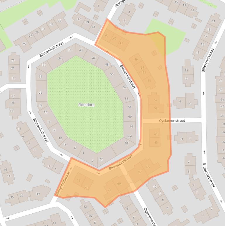 Kaart van postcodegebied 1032XG.