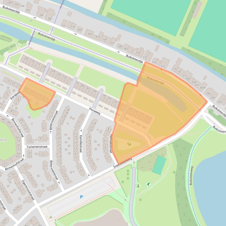 Kaart van postcodegebied 1032XL.