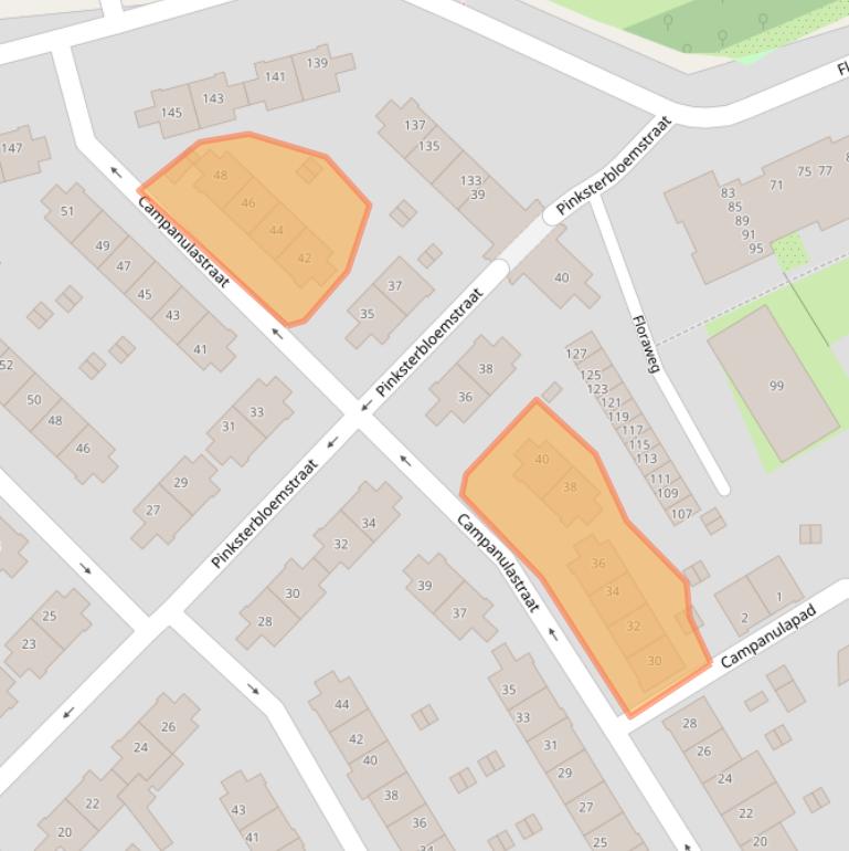 Kaart van postcodegebied 1032XT.
