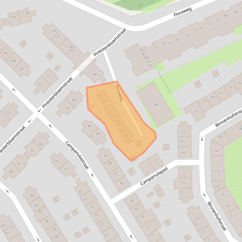 Kaart van postcodegebied 1032ZB.