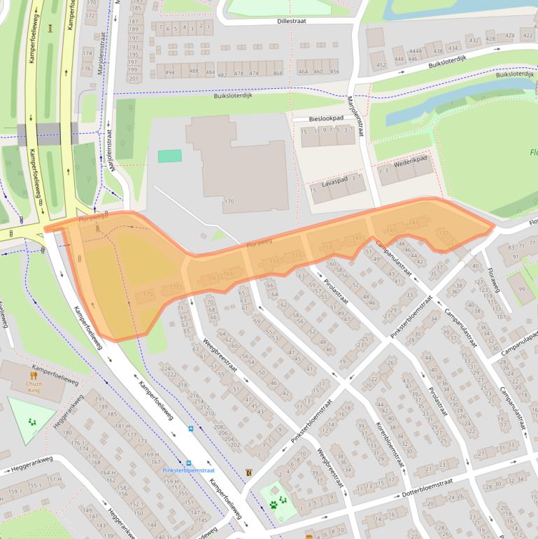 Kaart van postcodegebied 1032ZC.