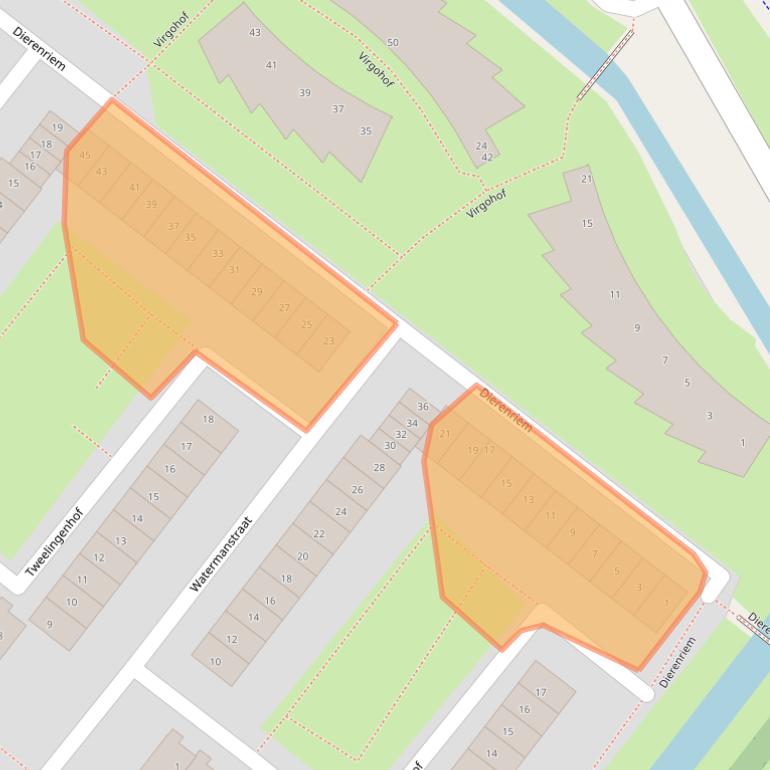 Kaart van postcodegebied 1033AD.