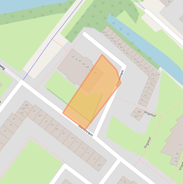 Kaart van postcodegebied 1033AJ.