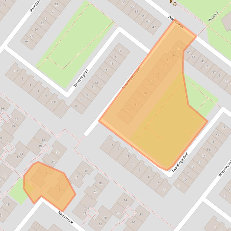 Kaart van postcodegebied 1033AL.
