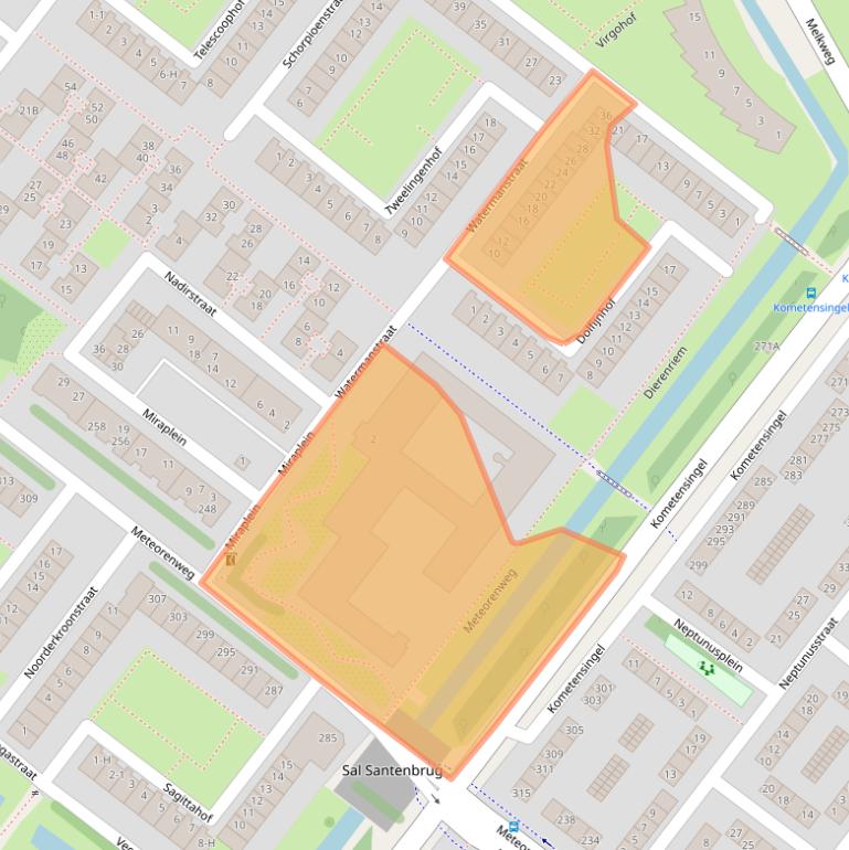 Kaart van postcodegebied 1033AN.