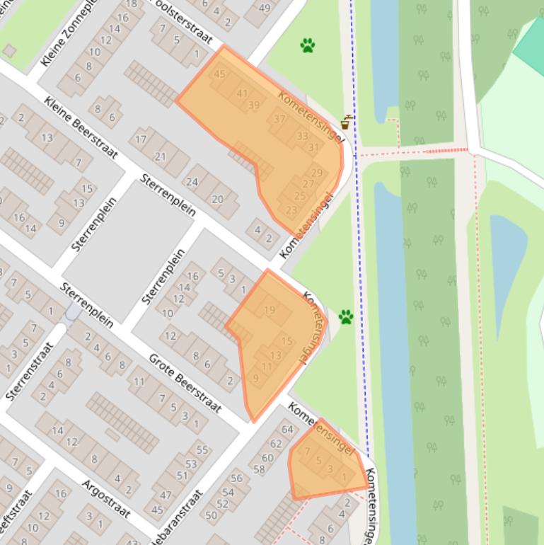 Kaart van postcodegebied 1033BA.