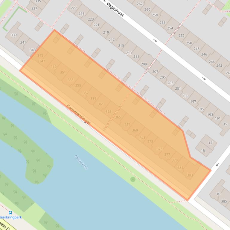 Kaart van postcodegebied 1033BK.