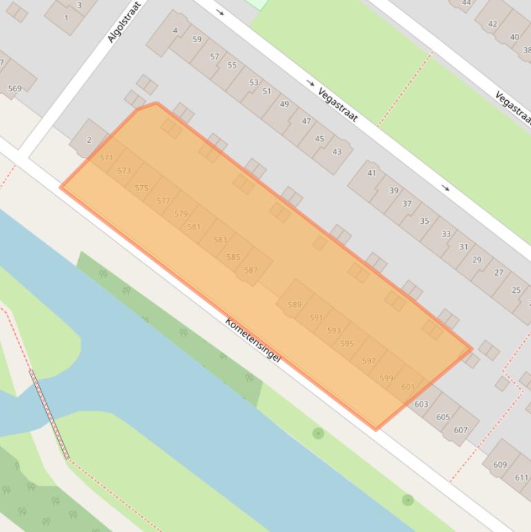 Kaart van postcodegebied 1033BS.