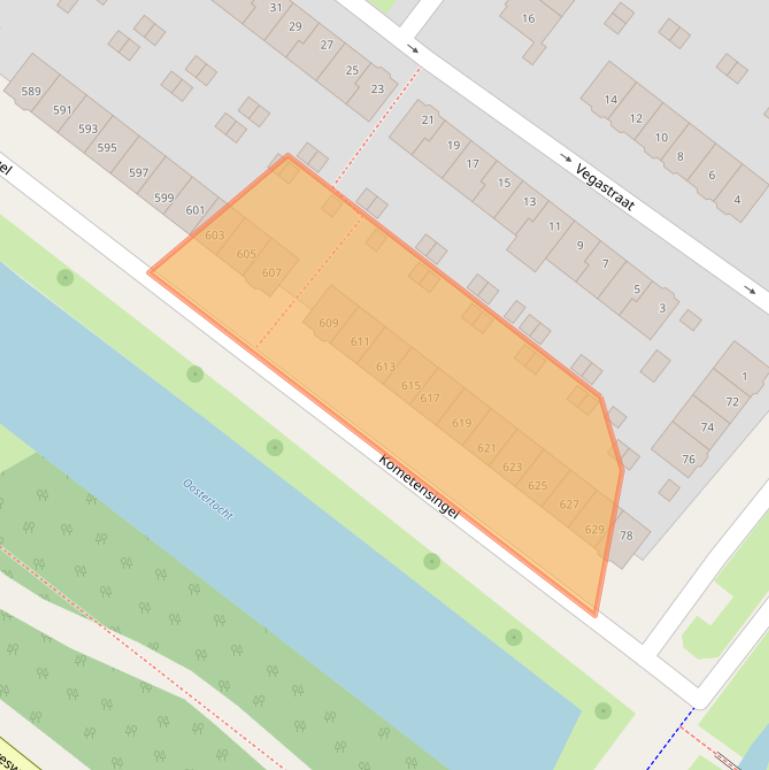 Kaart van postcodegebied 1033BT.