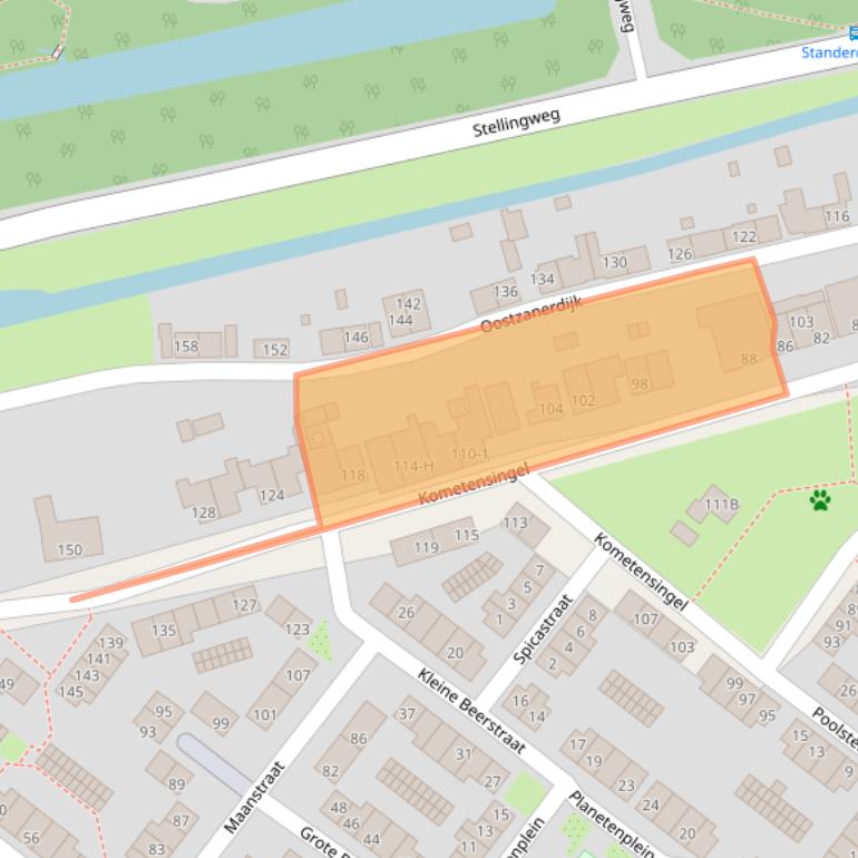 Kaart van postcodegebied 1033BX.