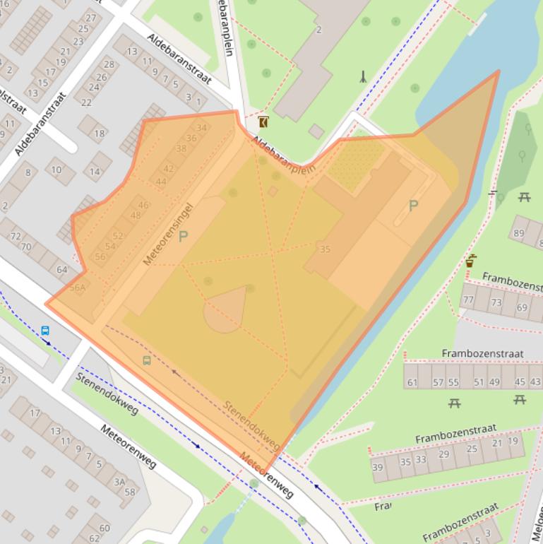 Kaart van postcodegebied 1033CB.