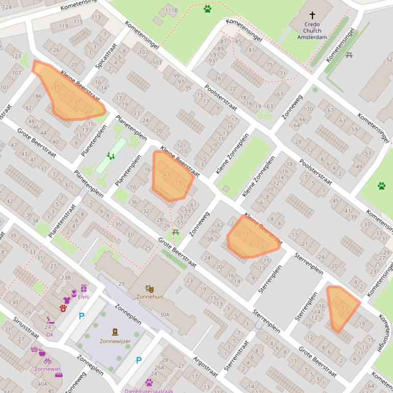 Kaart van postcodegebied 1033CP.