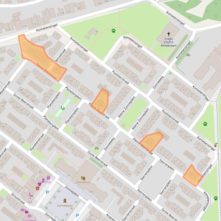 Kaart van postcodegebied 1033CR.