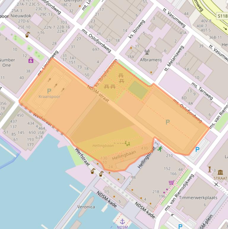 Kaart van postcodegebied 1033DB.