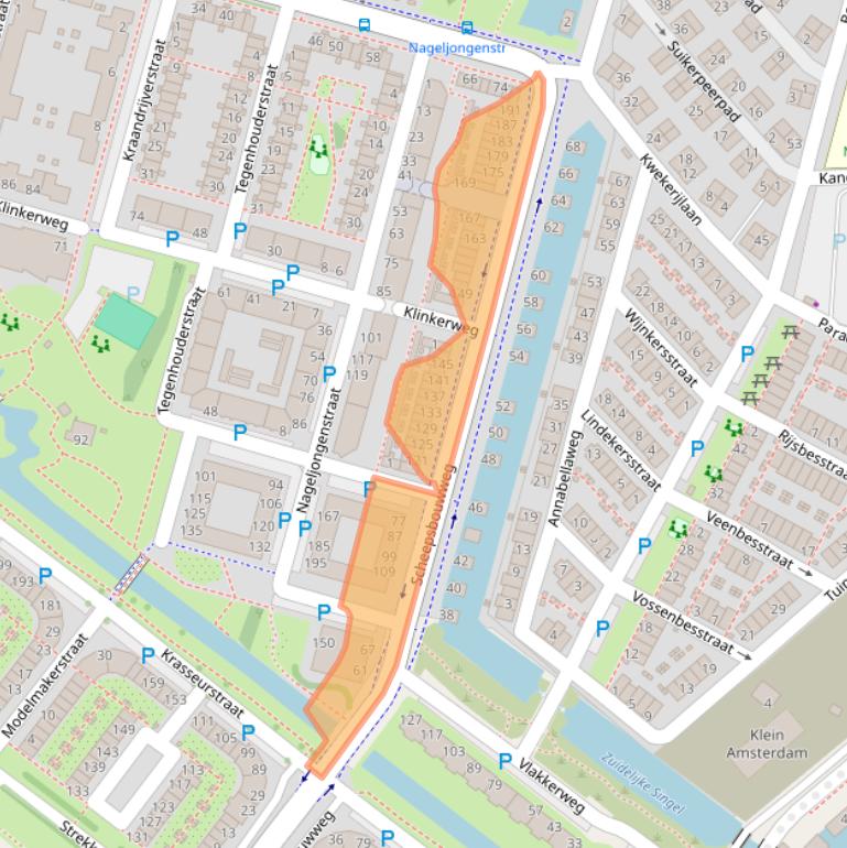 Kaart van postcodegebied 1033DC.