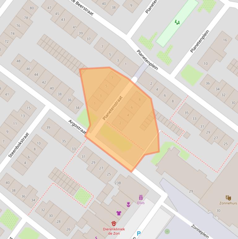 Kaart van postcodegebied 1033EA.