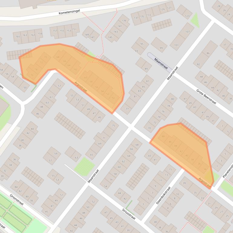 Kaart van postcodegebied 1033EG.