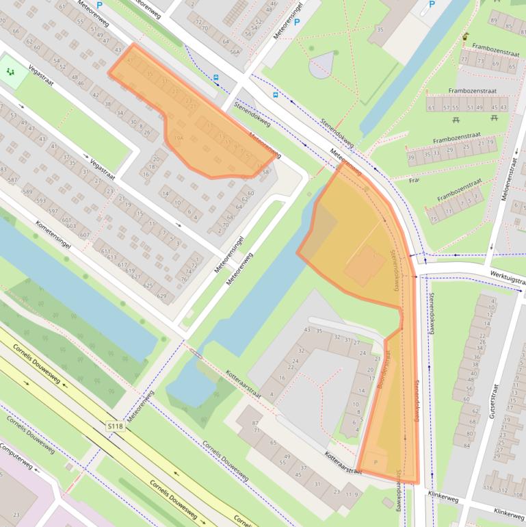 Kaart van postcodegebied 1033GT.