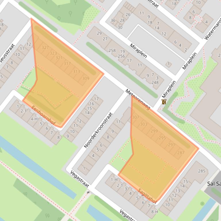 Kaart van postcodegebied 1033HC.