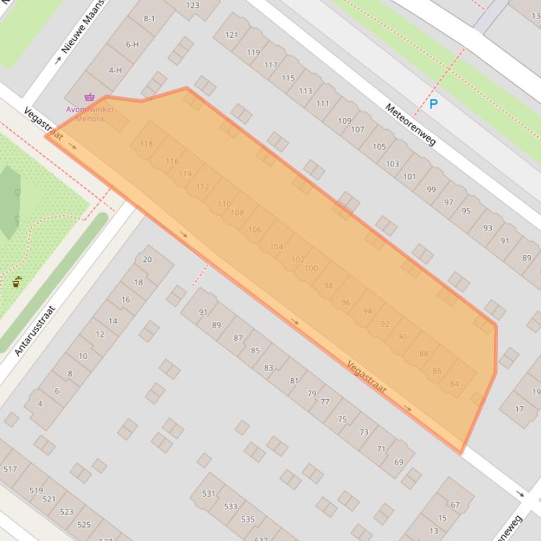 Kaart van postcodegebied 1033HX.