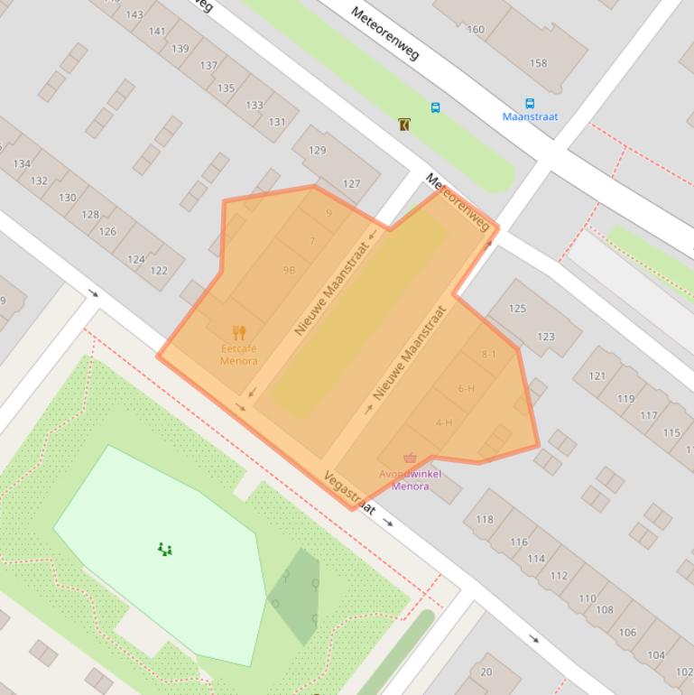 Kaart van postcodegebied 1033JK.