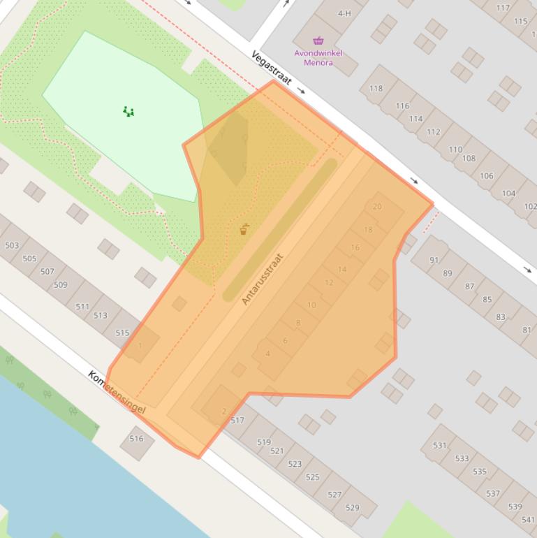 Kaart van postcodegebied 1033JL.