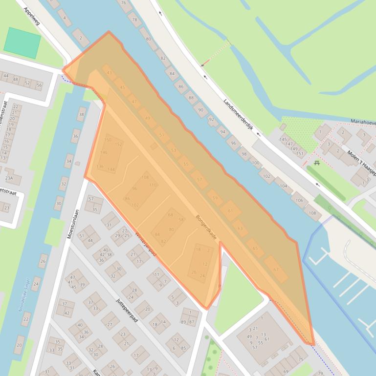 Kaart van postcodegebied 1033JS.