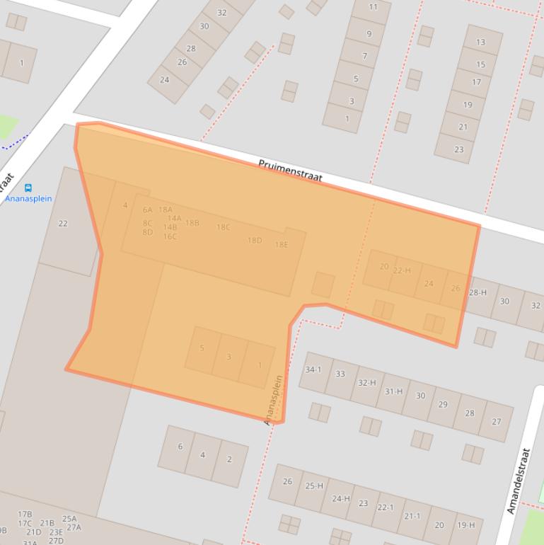 Kaart van postcodegebied 1033KM.
