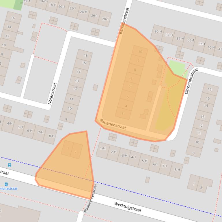 Kaart van postcodegebied 1033LJ.