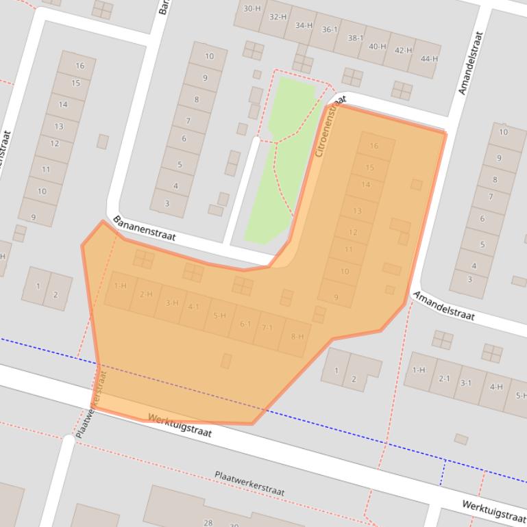 Kaart van postcodegebied 1033LK.