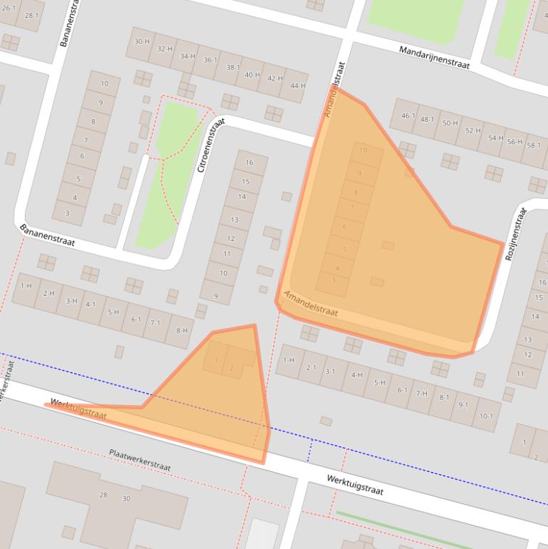 Kaart van postcodegebied 1033LL.