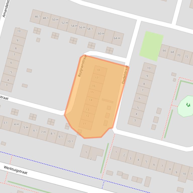 Kaart van postcodegebied 1033LS.