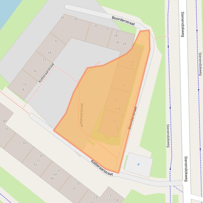 Kaart van postcodegebied 1033MA.