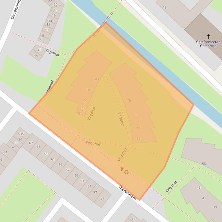 Kaart van postcodegebied 1033MJ.