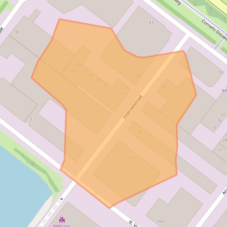 Kaart van postcodegebied 1033MS.