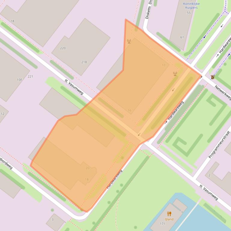 Kaart van postcodegebied 1033MX.