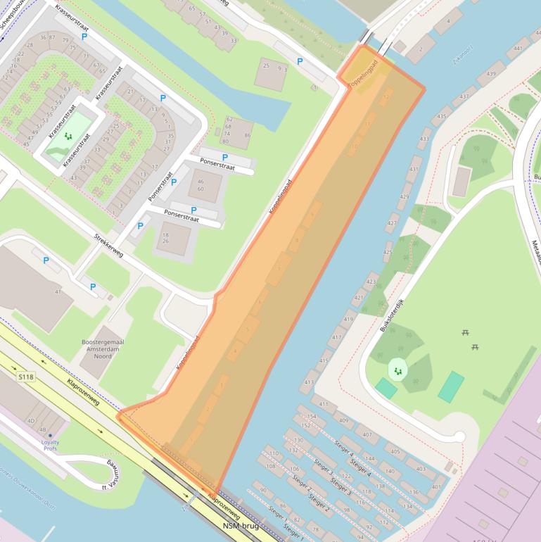 Kaart van postcodegebied 1033NM.