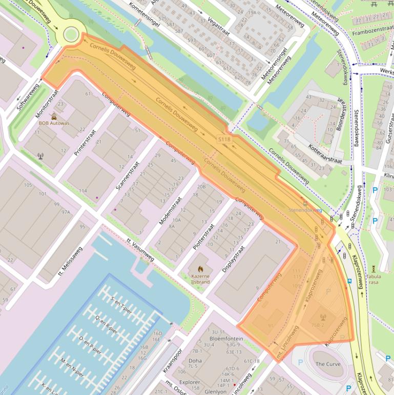 Kaart van postcodegebied 1033NN.