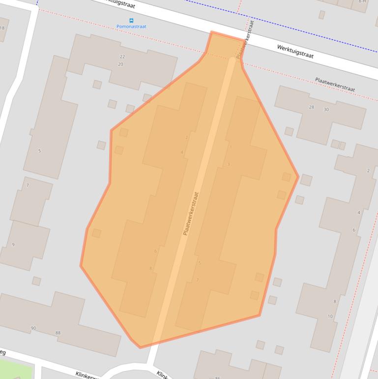 Kaart van postcodegebied 1033NV.