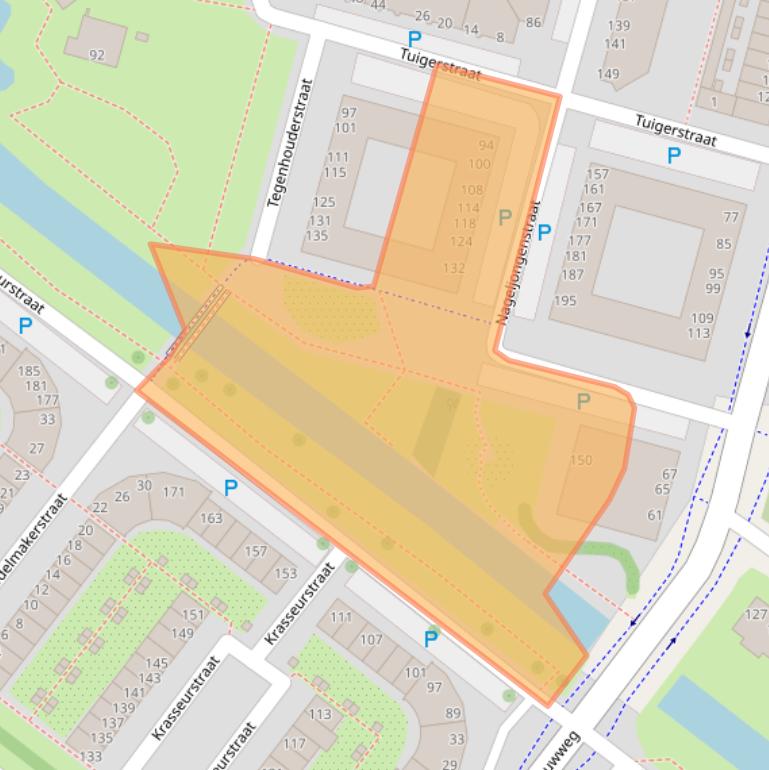 Kaart van postcodegebied 1033PZ.