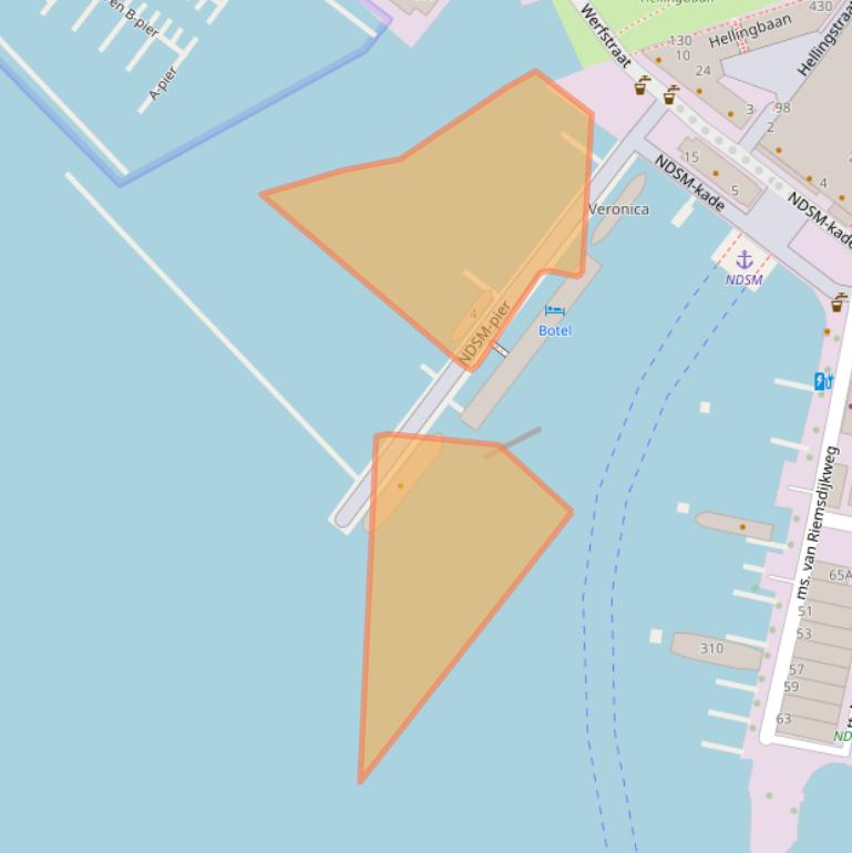 Kaart van postcodegebied 1033RE.