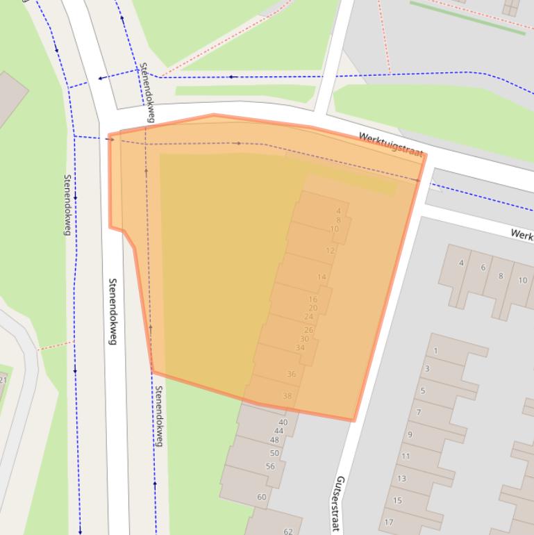 Kaart van postcodegebied 1033RL.