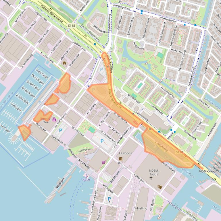 Kaart van postcodegebied 1033SC.