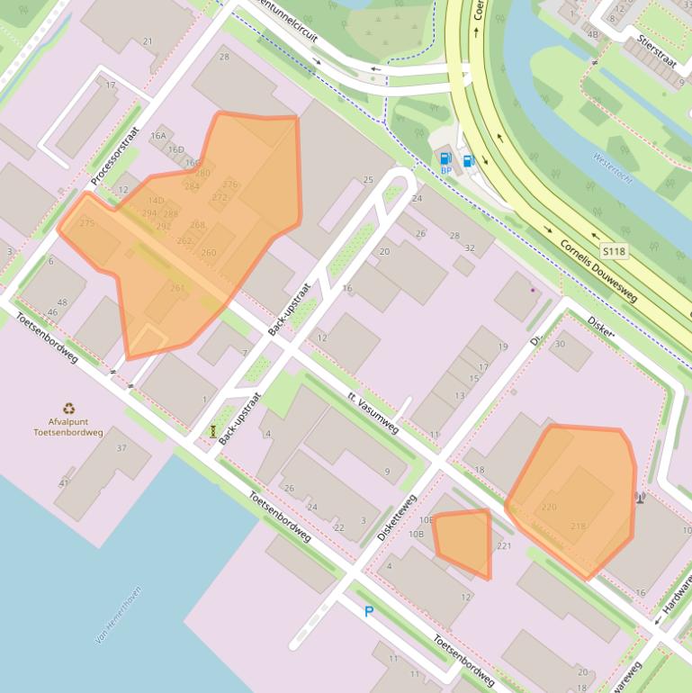 Kaart van postcodegebied 1033SJ.