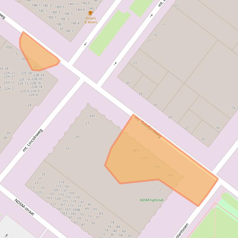 Kaart van postcodegebied 1033SL.
