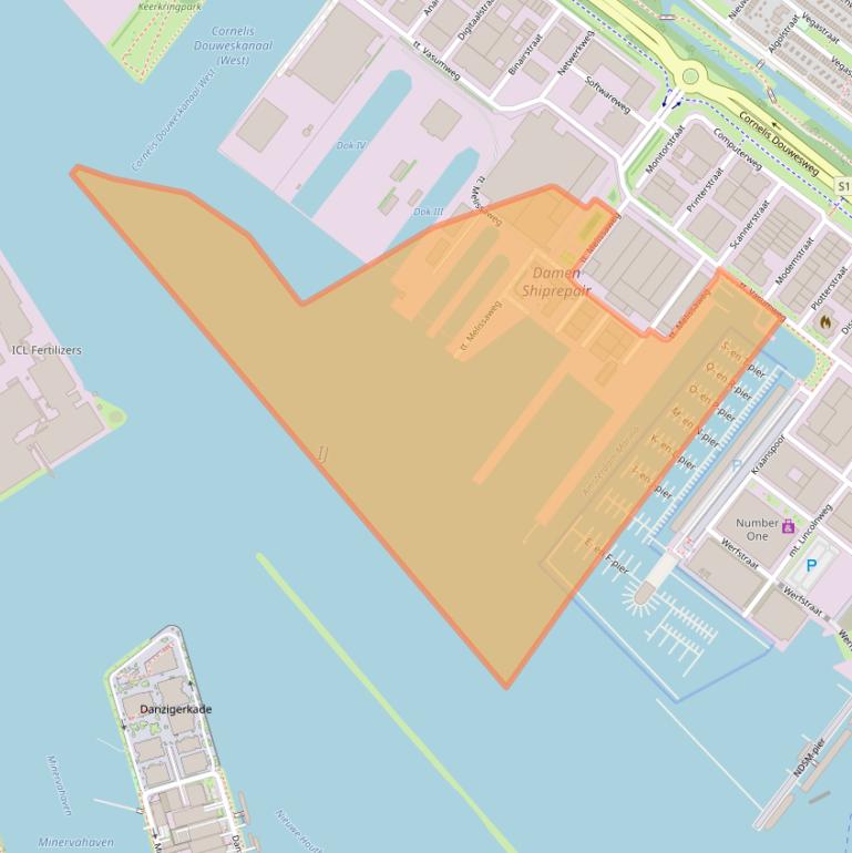 Kaart van postcodegebied 1033SP.