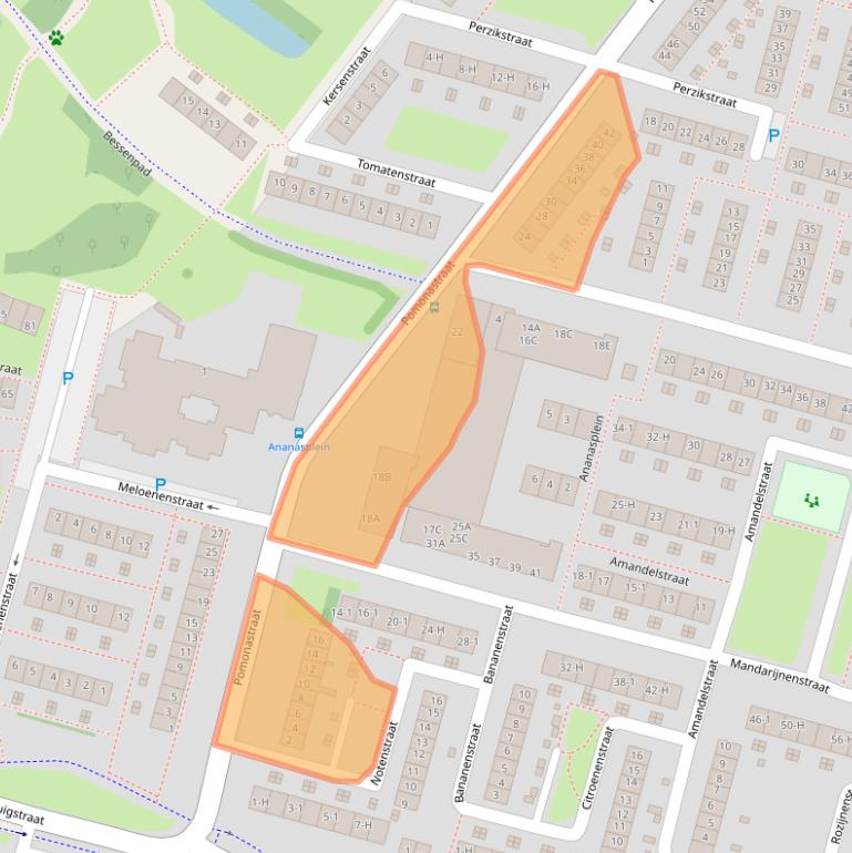 Kaart van postcodegebied 1033TH.