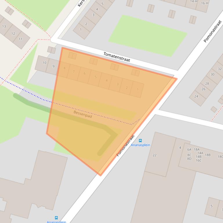 Kaart van postcodegebied 1033TV.