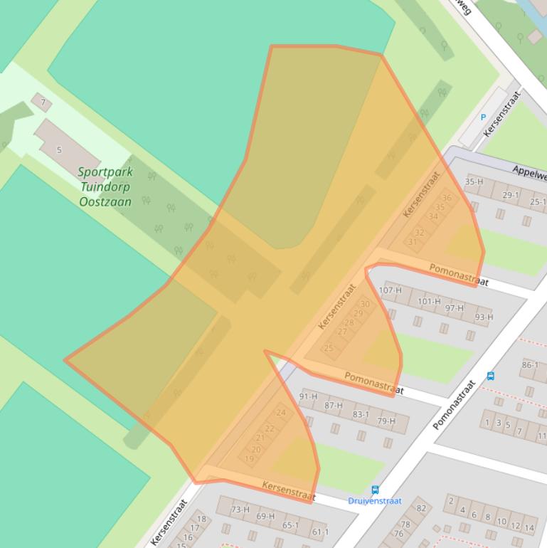 Kaart van postcodegebied 1033TZ.