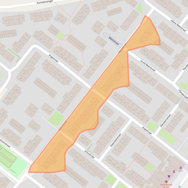 Kaart van postcodegebied 1033VE.